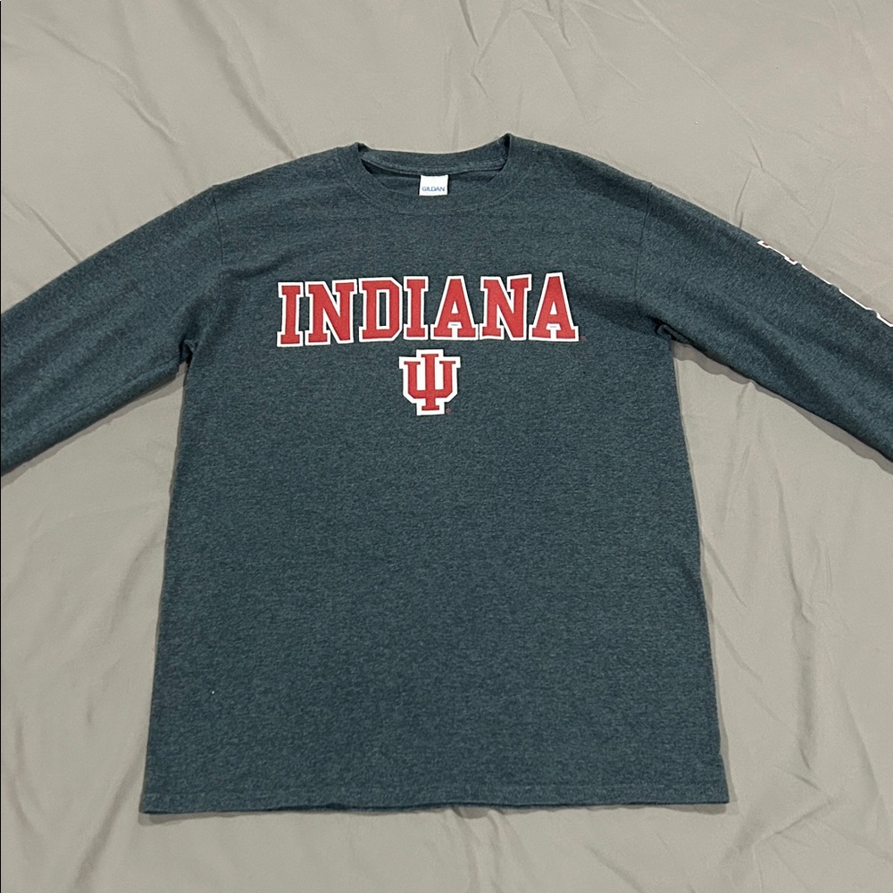 Gildan Dark Gray Indiana IU Long Sleeve Tee
